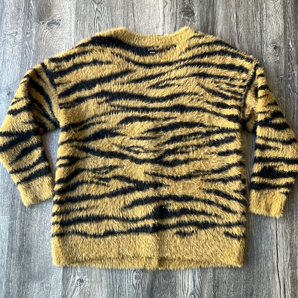 Rvca Sweater Orange Brown Wild Side Cardigan Fuzzy Sweater Size Medium - Picture 10 of 14